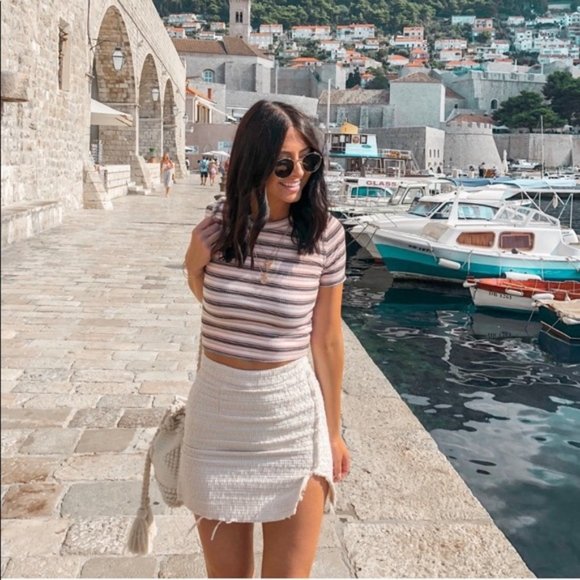 Verge Girl Dresses & Skirts - Vrg Grl Tweed Cream Mini Skirt